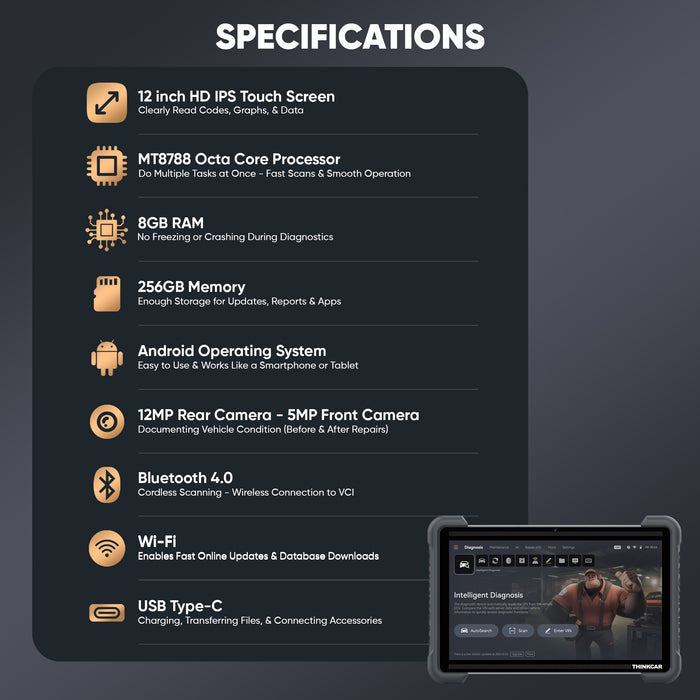 THINKCAR Platinum 394 hardware specifications